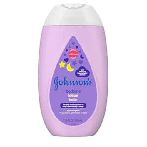 Johnson's Moisturizing Bedtime Baby Lotion with Coconut Oil & NaturalCalm Aromas to Help Relax Baby, Hypoallergenic & Free of Parabens, Phthalates & Dyes, Mild Baby Skin Care, 13.6 fl. oz
