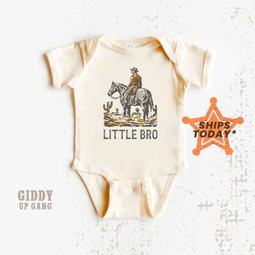 Little Bro with Cowboy 3-6 month onesie