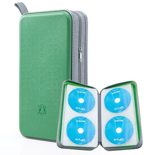 alavisxf xx CD Case, 96 Capacity Hard Plastic Organizer Wallet for Car