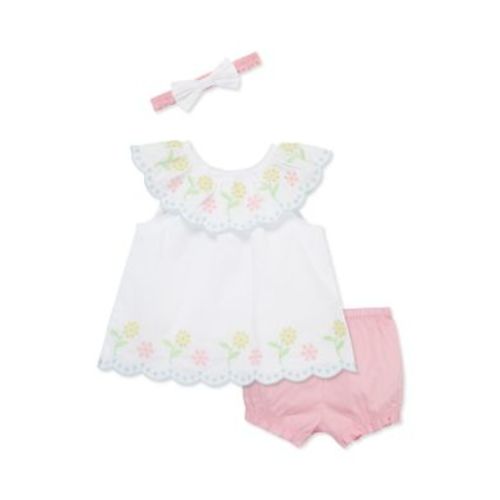 Baby Girls Multi Eyelet Sunsuit with Headband