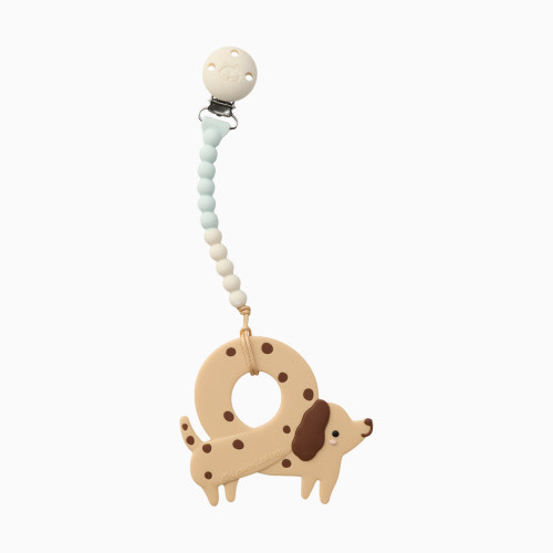 Loulou Lollipop OneC Pacifier Clip Teether Set - Pretzel Dog