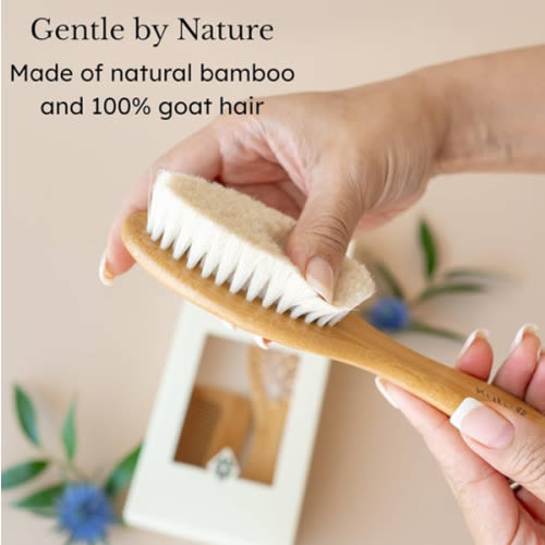 Kyte Baby Cradle Cap Brush Made with Natural Goat Hair Bristles and a Bamboo Brush Handle