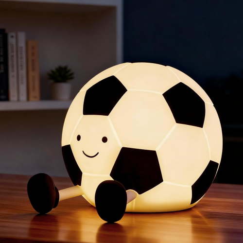 Soccer Night Light, Rechargeable Small Lamp Dimmable with Soft Touch, Football Nightlight Accessories Stuff Game Decor, Birthday Easter Soccer Lover Gifts for Girls 8-12 Kids Teens Boys