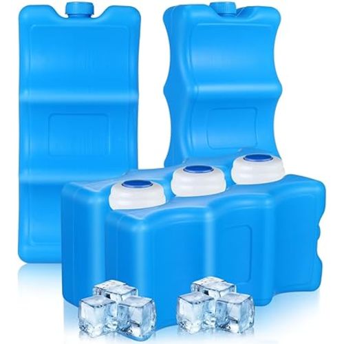 LALAFINA Breast Milk Ice Pack 4Pcs Set Wavy Pattern Cooling Pads for Breastmilk Storage Cooler Bag Lunch Picnic Portable Freezer Pack