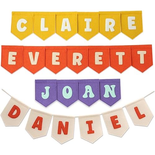 (See note for personalization details) Personalized Premium Handmade Name Felt Bunting Banner for Nursery