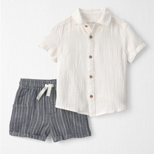 Toddler Boy 2-Piece Organic Cotton Gauze Top & Short Set - Little Planet | Carter's
