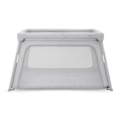 Deluxe Travel Crib & Play Yard Plus Bassinet Attachment Included | Largest in Class, Breathable, Washable Mattress, Foldable Playpen for Toddlers, Travel Bag, Grey
