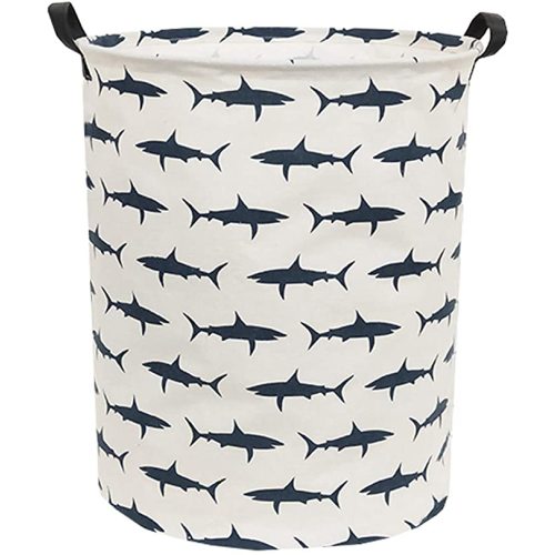 Kids Laundry Hamper,Canvas Shark Hamper Collapsible Boys Storage Baskets for Boys Room Decor,Nursery Hamper,Toy Organizer,(Shark)