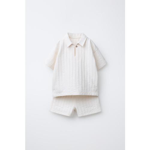 JOGGING POLO SHIRT AND BERMUDA SET - Ecru | ZARA United States - 3 YEARS