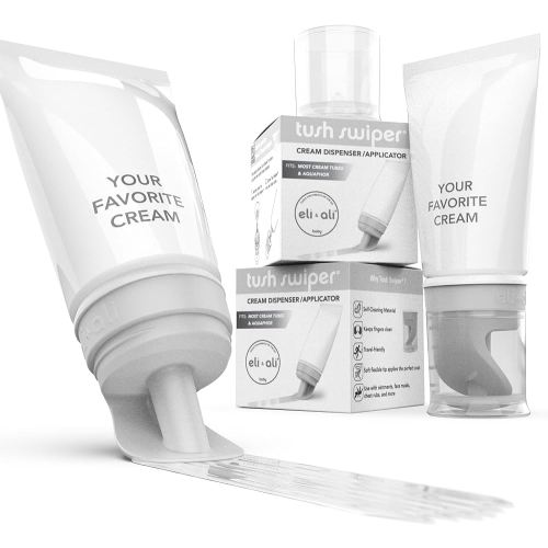 Eli & Ali Tush Swiper - Diaper Rash Cream & Butt Paste Applicator - Universal Fit for Most Diaper Creams | Mess-Free & Hygienic Alternative to Cream Spatula - Carry Less Baby Gear - Grey, 2 Pack