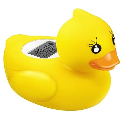Baby Bath Tub Water Thermometer - (Upgraded Version) Digital Water Temperature Thermometer & Room Thermometer, Duck Floating Toy for Infant Toddler Bathtub Pool