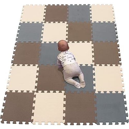 YIMINYUER® 20 Tiles (30cm×30cm×1cm Each Tile) Baby Soft Puzzle Play Mats, Kids Thick EVA Foam Floor, Toddlers & Children's Soft Interlocking Mat R06R10R12G301020