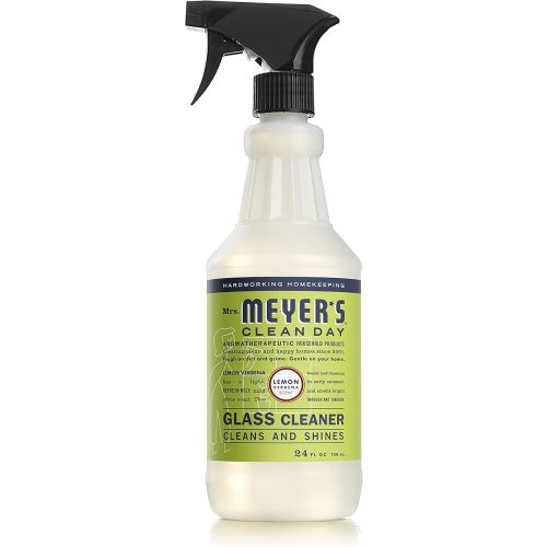 MRS. MEYER'S CLEAN DAY Mirror & Window Cleaner, Great for Indoor & Outdoor Glass Surfaces, Lemon Verbena, 24 Fl Oz