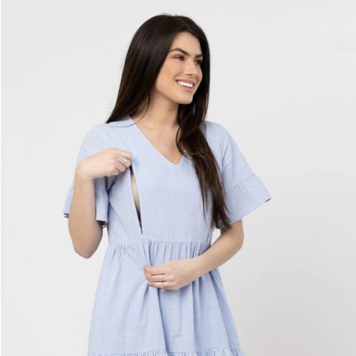 Nursing Dress With Pockets -Bell Sleeve