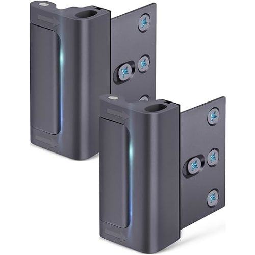 Home Security Door Reinforcement Lock: Metal Door Locks for Front Door Locks for Kids Safety Withstand 800 lbs Child Proof Door Latch for Top Inside Deadbolt Lock Home Defender Guard Flip Extra Lock