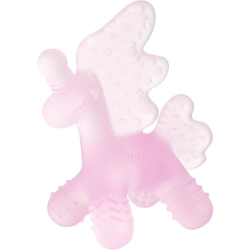 HECCEI Baby Teether Toy, Soft Food‑Grade Silicone Teether, Soft Infant Teether Chew Toy, BPA Free, Multi-Texture Design Teether (Blush Glow)