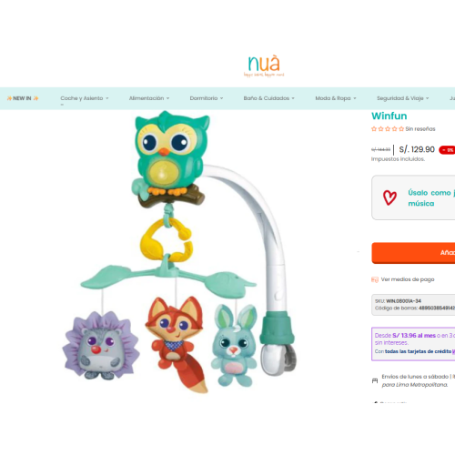 Móvil Portátil Woodland FrIends Winfun