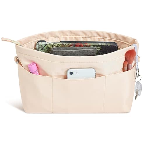 Vercord Premium Nylon Purse Organizer Tote Handbag Insert Organizers Bag in Bag Zipper 13 Pockets 5 Sizes
