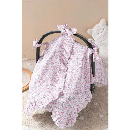 Baby Car Seat Cover - Tiny Flowers / Pink