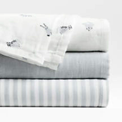 Supersoft Natural 100% Organic Cotton Gauze Sleepytime Baby Swaddle Blankets, Set of 3