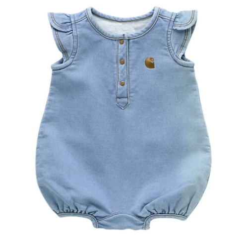 Carhartt Kid's Short-Sleeve Denim Henley Romper at Tractor Supply Co
