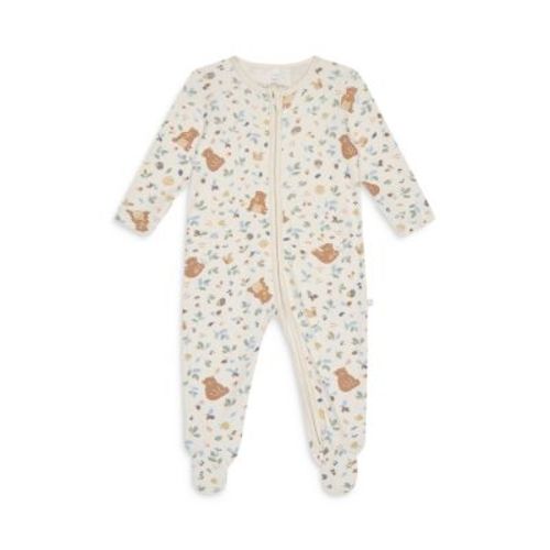 Unisex Bear Print Two Way Zip Up Sleepsuit - Baby