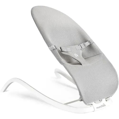 Munchkin Spring Baby Bouncer and Rocker Seat, Lightweight 2-in-1 Design, Travel Essential for Newborn, 3 Recline Positions, Grey