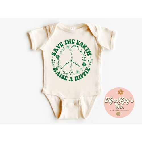 Save the Earth Raise a Hippie Baby Onesies® Cute, Boho, Nature, Hippy, Floral, Peace, Baby Bodysuit One-piece Romper Shirt - Etsy