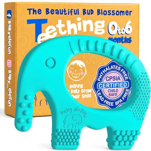Baby Elefun Baby Teething Rings 5X Pain Relief Zero Delay 0-6 Months Turquoise