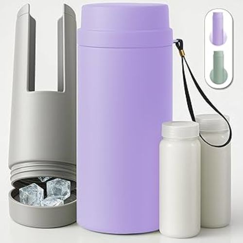 Portable Breast Milk Cooler Bottle: 30H Cooling Time, 2 x 150ml/5Oz BPA-Free Breastmilk Storage Bottles, Breastmilk Cooler with Durable Thermos Container, Travel Breastfeeding Milk Chiller for Baby
