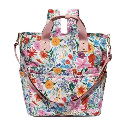 Itopfox 3-in-1 Convertible Diaper Tote Backpack with Insulated Pockets, Adjustable Straps, Water-Resistant for Women