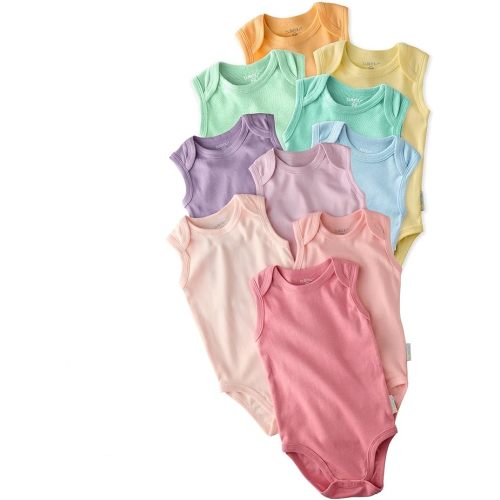 Butterblu Sam 10-Pack Sleeveless Bodysuits 100% Organic Cotton Baby Clothes for Boys and Girls