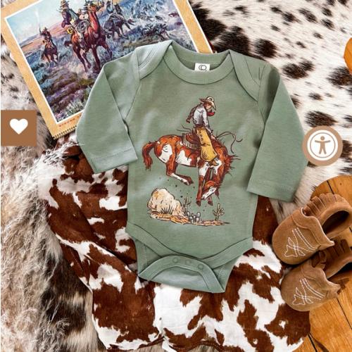 Cody Rank Paint Longsleeve Onesie(little kid)( green)(Fringed Exclusiv – theFRINGEDpineapple