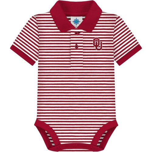 Creative Knitwear College Baby Striped Polo Bodysuit - Team Logo, Multiple Colors, for Boys & Girls (0-12 Months)