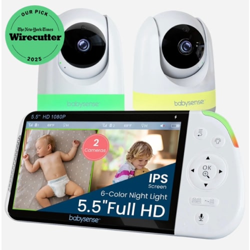 Babysense MaxView PRO: Video Baby Monitor with 2 Cameras, Non Wifi, Sp