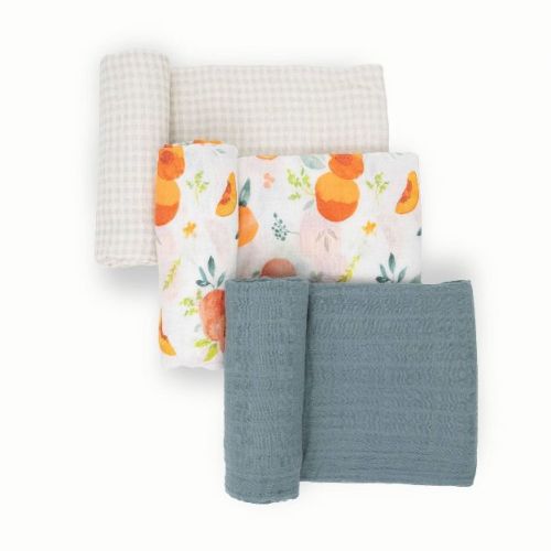 Little Unicorn Cotton Muslin Swaddle Blanket - Georgia Peach 2 - 3pk