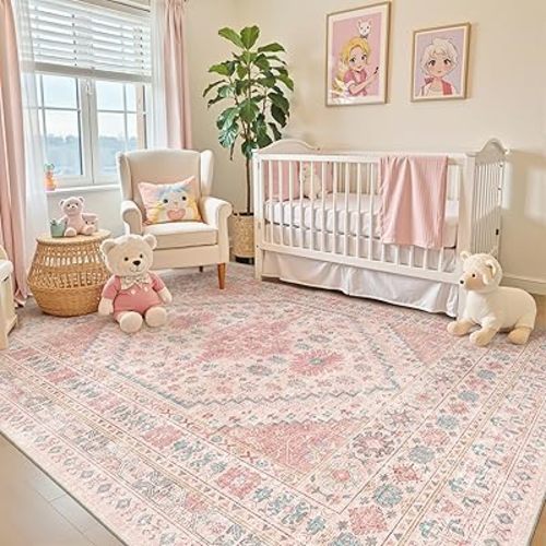 zesthome Pink Rugs for Bedroom-5x7 Area Rugs for Living Room,Girls Room
