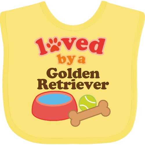 Golden Retriever Loved By a Baby Bib