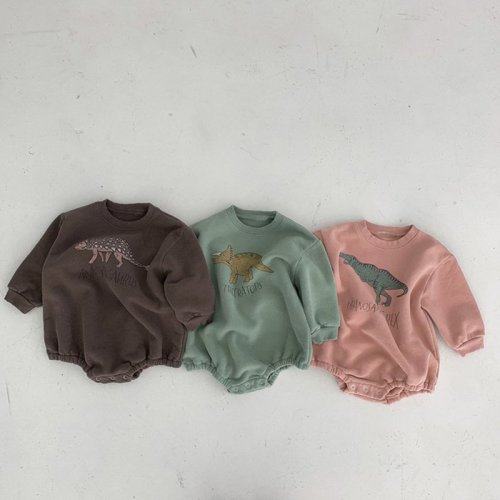Baby Dinosaur Fleece Lined Bodysuit