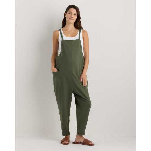 Organic Cotton Maternity Overalls in Loden