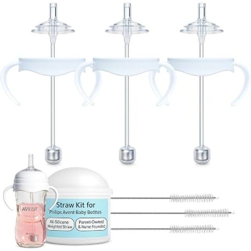 Straw Cup Conversion Kit for Philips Avent Natural Baby Bottles, 3-Pack