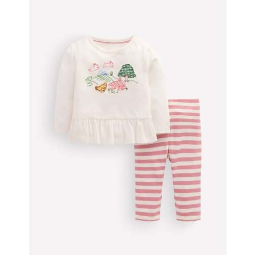 Appliqué Jersey Play Set-Ivory Farm