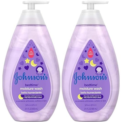 Johnson's Tear-Free Bedtime Baby Moisture Wash with Soothing NaturalCalm Aromas, 27.1 fl. oz (Pack of 2)