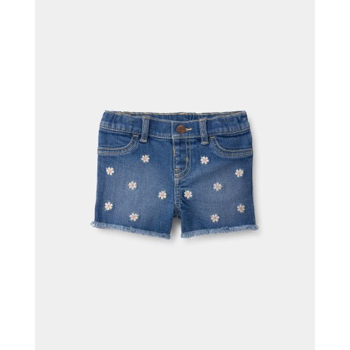 Baby Girl Daisy Denim Embroidered Shorts - Dark Wash - OshKosh B'gosh | Carter's