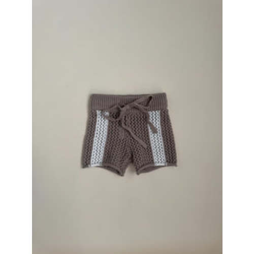 Openwork Knit Shorts - Brown – Purely Little