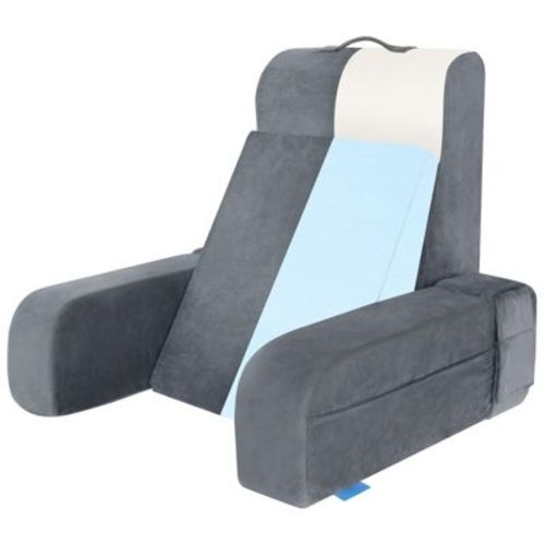 Itopfox 10-in-1 Ergonomic Reading Pillow with Detachable Armrests, Memory Foam Back Support for Sitting in Bed or Couch, Comfortable for Reading