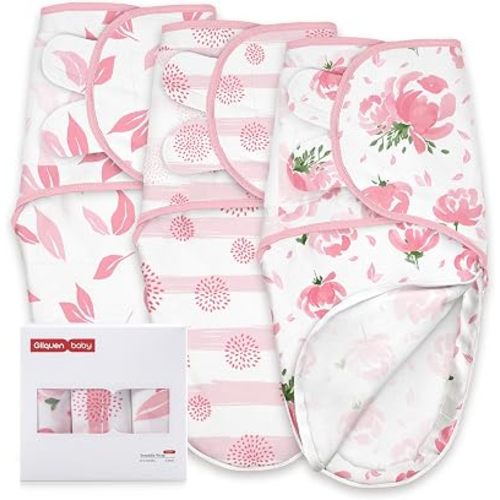 GLLQUEN BABY Newborn Swaddles with Zipper, 0-3 Months, Adjustable Hook&Loop