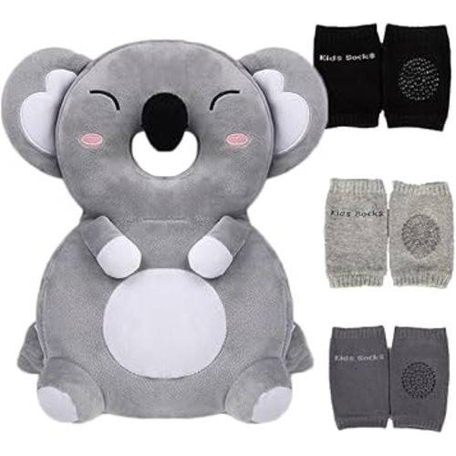 Feidoog Baby Head Protector Cushion Backpack with 3 Knee Pads for Walking & Crawling,Koala