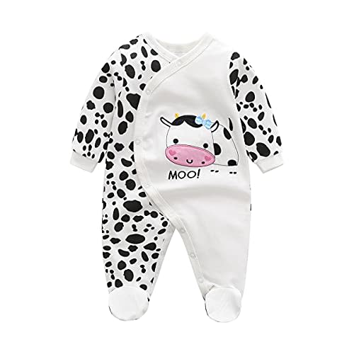 Baby One Piece Romper Soft Cotton Sleepwear Footed Jumpsuit for 0-12 Month Infant