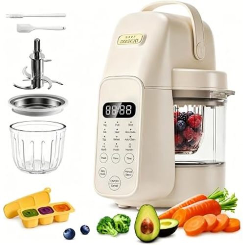 SosekiBaby Tutto Baby Food Maker, Glass Bowl & 316L Stainless Steel Blades